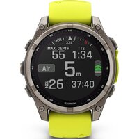 Умные часы Garmin Fenix 8 Solar, Sapphire 47мм (титановый серый с желтым ремешком) - Превью изображения №7 — Интернет-магазин ПроЗаказ