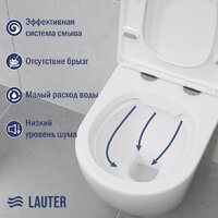 Унитаз подвесной Lauter Vortex 2110830 + TECE Kit 9400412 с кнопкой (хром) - Превью изображения №4 — Интернет-магазин ПроЗаказ