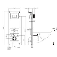 Унитаз подвесной Roxen Antares в комплекте с инсталляцией Asten Readle Zentralmodul AR0601-185CH с кнопкой (хром глянец) - Превью изображения №18 — Интернет-магазин ПроЗаказ