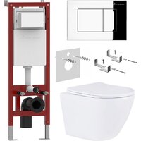 Roxen Antares в комплекте с инсталляцией Asten Readle Zentralmodul AR0601-185CH с кнопкой (хром глянец)