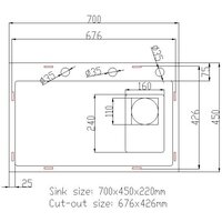 Кухонная мойка Stellar Decor S7045NB-A-D (нано черный, c доской) - Превью изображения №8 — Интернет-магазин ПроЗаказ