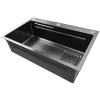 Кухонная мойка Stellar Decor S7045NB-A-D (нано черный, c доской) - Превью изображения №7 — Интернет-магазин ПроЗаказ