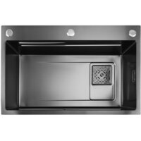 Кухонная мойка Stellar Decor S7045NB-A-D (нано черный, c доской) - Превью изображения №6 — Интернет-магазин ПроЗаказ