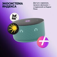 Умная колонка Яндекс Станция Мини 3 с часами (бирюзовый) - Превью изображения №15 — Интернет-магазин ПроЗаказ