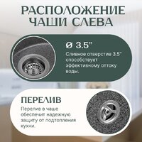 Кухонная мойка Saniteco Pura (графит) - Превью изображения №2 — Интернет-магазин ПроЗаказ