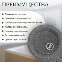 Кухонная мойка Saniteco Pura (графит) - Превью изображения №4 — Интернет-магазин ПроЗаказ