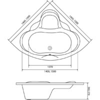 Ванна Lauter Riviera 150x150 21050150 (с каркасом) - Превью изображения №12 — Интернет-магазин ПроЗаказ