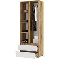 Шкаф распашной Стендмебель Хелен ШК 01 2-х створчатый (белый/дуб крафт золотой) - Превью изображения №2 — Интернет-магазин ПроЗаказ