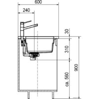 Кухонная мойка Franke Kubus 2 KNG 110-52 125.0528.612 (оникс) - Превью изображения №4 — Интернет-магазин ПроЗаказ