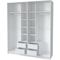 Шкаф распашной Интерлиния Концепт Тренд КТ-Ш4 (белый платинум/дуб вотан) - Превью изображения №2 — Интернет-магазин ПроЗаказ