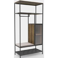 Hype Mebel Босс 120x200 (черный/дуб галифакс олово/велюр серый)