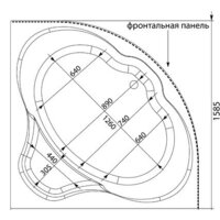 Ванна Aquanet Santiago 160x160 (с каркасом) - Превью изображения №5 — Интернет-магазин ПроЗаказ