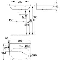 Умывальник Grohe 39335000 59.5x48.2 - Превью изображения №9 — Интернет-магазин ПроЗаказ