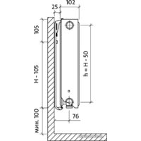 Стальной панельный радиатор Royal Thermo Ventil Compact VC22-500-800 (Bianco Traffico) - Превью изображения №2 — Интернет-магазин ПроЗаказ