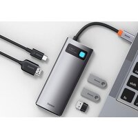 USB-хаб Baseus Metal Gleam Series Multifunctional HUB Type-C Hub Docking Station CAHUB-CX0G - Превью изображения №4 — Интернет-магазин ПроЗаказ