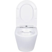 Унитаз подвесной Roxen Antares в комплекте с инсталляцией Asten Readle Zentralmodul AR0601-185W с белой кнопкой - Превью изображения №5 — Интернет-магазин ПроЗаказ