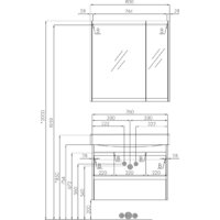  Акватон Тумба под умывальник Нортон 80 1A248901NT010 (белый/дуб эндгр.) - Превью изображения №6 — Интернет-магазин ПроЗаказ