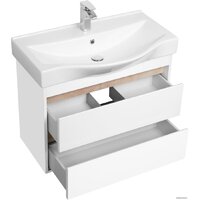  Акватон Тумба под умывальник Нортон 80 1A248901NT010 (белый/дуб эндгр.) - Превью изображения №2 — Интернет-магазин ПроЗаказ