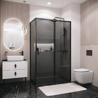 Душевой уголок Grossman Style 100x100x195 120.K33.05.1010.21.10 (черный матовый/стекло тонированное) - Превью изображения №8 — Интернет-магазин ПроЗаказ