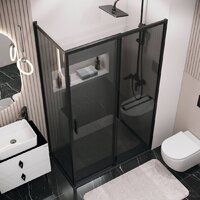 Душевой уголок Grossman Style 100x100x195 120.K33.05.1010.21.10 (черный матовый/стекло тонированное) - Превью изображения №10 — Интернет-магазин ПроЗаказ