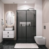 Душевой уголок Grossman Style 100x100x195 120.K33.05.1010.21.10 (черный матовый/стекло тонированное) - Превью изображения №7 — Интернет-магазин ПроЗаказ