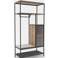 Hype Mebel Босс 120x200 (черный/дуб галифакс натуральный/велюр серый)