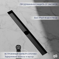 Трап/канал Lauter 210362-1-QGMB 600x55 (черный матовый) - Превью изображения №3 — Интернет-магазин ПроЗаказ