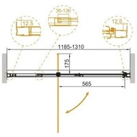 Душевая дверь Cezares Variante-B-1-120/130-C-Cr - Превью изображения №2 — Интернет-магазин ПроЗаказ