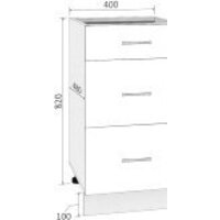 Шкаф напольный Кортекс-мебель Корнелия Лира НШ40р3ш без столешницы (оникс) - Превью изображения №2 — Интернет-магазин ПроЗаказ