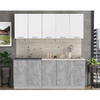 Готовая кухня Интерлиния Мила Лайт 2.0 (белый платинум/бетон/бискайская сосна) - Превью изображения №3 — Интернет-магазин ПроЗаказ