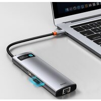 Док-станция Baseus Metal Gleam Series 8-in-1 Multifunctional Type-C HUB Docking Station CAHUB-CV0G - Превью изображения №8 — Интернет-магазин ПроЗаказ