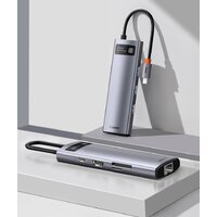 Док-станция Baseus Metal Gleam Series 8-in-1 Multifunctional Type-C HUB Docking Station CAHUB-CV0G - Превью изображения №10 — Интернет-магазин ПроЗаказ