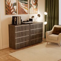 Комод Кортекс-мебель Бари 160 8ш (орех элия/орех элия/белый) - Превью изображения №3 — Интернет-магазин ПроЗаказ