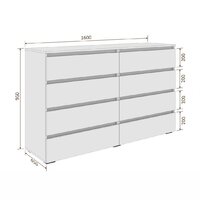 Комод Кортекс-мебель Бари 160 8ш (орех элия/орех элия/белый) - Превью изображения №6 — Интернет-магазин ПроЗаказ