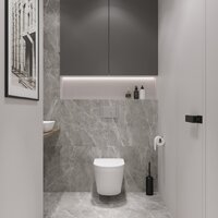 Унитаз подвесной Lauter Vortex 2110830 + GROHE Rapid SL 38721001 с кнопкой (овальная, хром) - Превью изображения №7 — Интернет-магазин ПроЗаказ