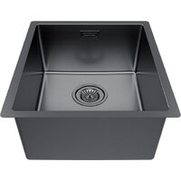 Кухонная мойка Paulmark Lassan 38 UNI LA38-GM (черный/вороненая сталь) - Превью изображения №2 — Интернет-магазин ПроЗаказ