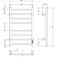 Полотенцесушитель Roxen Caspia BK-109W-8T 11070-5385B (черный) - Превью изображения №6 — Интернет-магазин ПроЗаказ