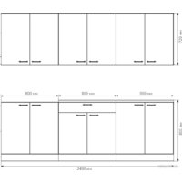 Готовая кухня Агута Альфа 2.4 (скандинавское дерево/скандинавское дерево/этория) - Превью изображения №2 — Интернет-магазин ПроЗаказ