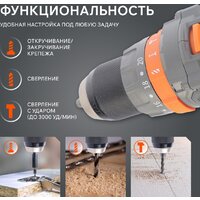 Ударная дрель-шуруповерт Patriot BR 212 UES 180301512 (с 2-мя АКБ, кейс) - Превью изображения №8 — Интернет-магазин ПроЗаказ