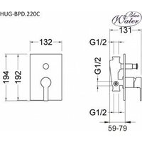 Смеситель Blue Water HUG-BPD.220C - Превью изображения №2 — Интернет-магазин ПроЗаказ