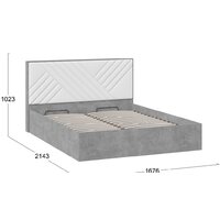 Кровать Трия Хилтон универсальная тип 1 и заглушиной 160x200 (ателье светлый/белый) - Превью изображения №4 — Интернет-магазин ПроЗаказ