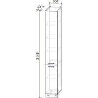 Шкаф-пенал Интерлиния Компо НШП-№1-2145 (белый платинум/белый платинум) - Превью изображения №3 — Интернет-магазин ПроЗаказ