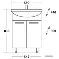  Onika Тумба под умывальник Коралл 60.10 (белый) [106001] - Превью изображения №2 — Интернет-магазин ПроЗаказ