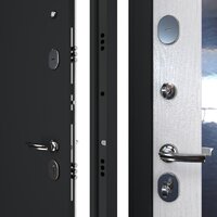 Металлическая дверь Guard С зеркалом 96х205 (правая, графитбьянко) - Превью изображения №4 — Интернет-магазин ПроЗаказ