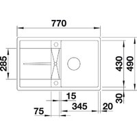 Кухонная мойка Blanco Metra 45 S-F 527290 (вулканический серый) - Превью изображения №3 — Интернет-магазин ПроЗаказ