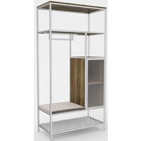 Hype Mebel Босс 120x200 (белый/дуб галифакс олово/велюр серый)