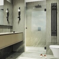 Душевая дверь MaybahGlass 195x70.5 MGD-519-6 (сатин стекло/черный) - Превью изображения №2 — Интернет-магазин ПроЗаказ