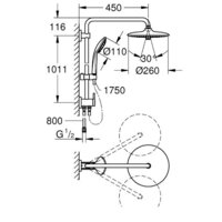Душевая система  Grohe Vitalio Joy 260 27357002 - Превью изображения №2 — Интернет-магазин ПроЗаказ