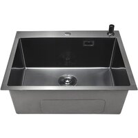 Кухонная мойка Stellar Decor S6550NB-D (нано черный) - Превью изображения №3 — Интернет-магазин ПроЗаказ