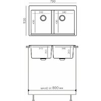 Кухонная мойка Polygran Brig 790 (белый хлопок) - Превью изображения №9 — Интернет-магазин ПроЗаказ